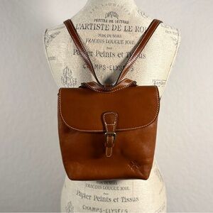 Patricia Nash Cognac Brown Leather Backpack and matching wallet